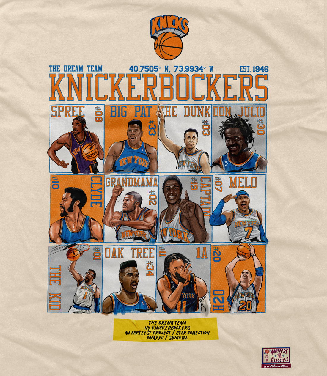 NY Knicks T-Shirt: Aarteest's Homage to New York Knicks Basketball (KnickerBockers)