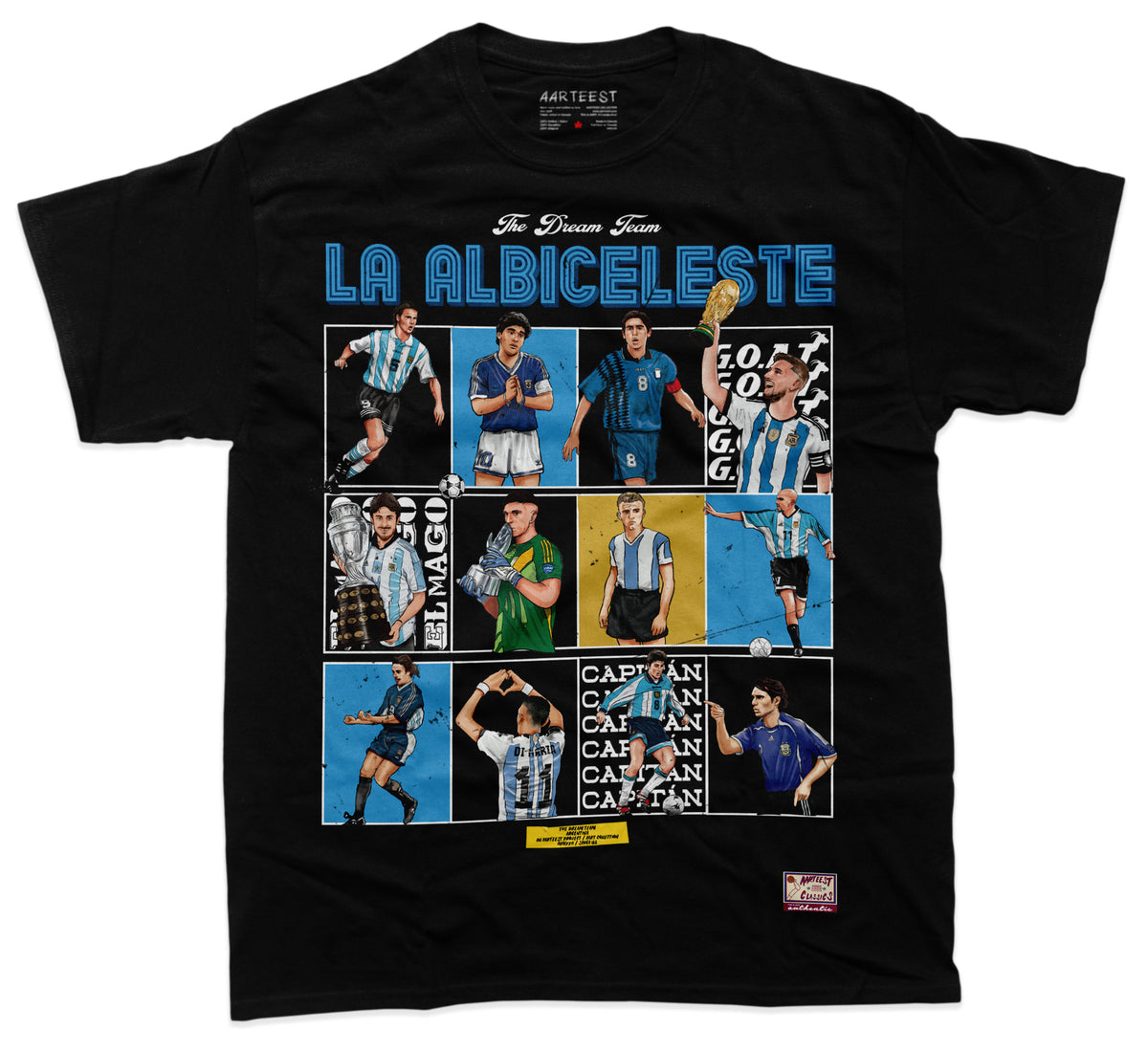 Argentina La Albiceleste Football Legends Soccer Dream Team Series T-Shirt