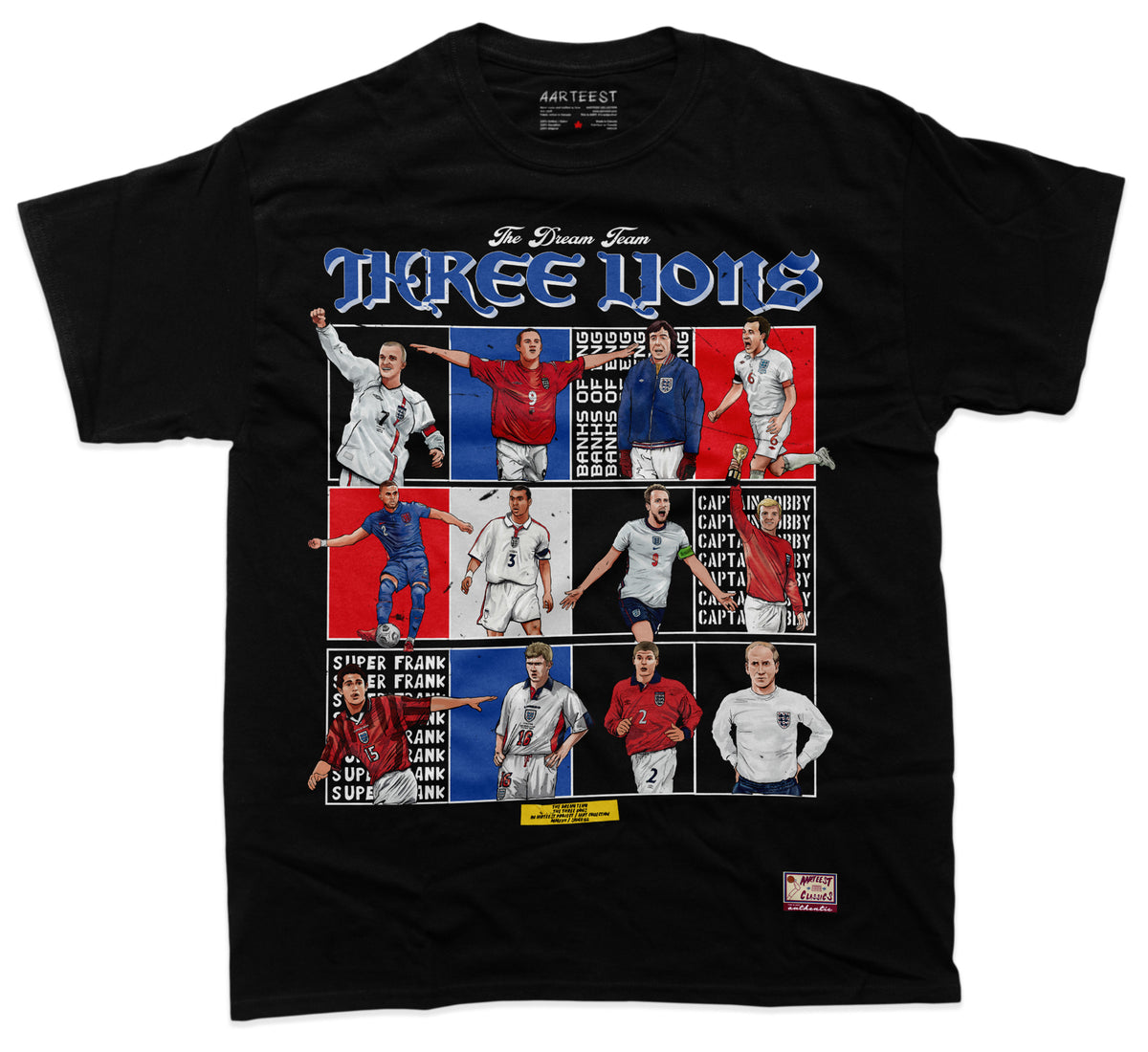 England Three Lions Football Legends Soccer Dream Team Series T-Shirt