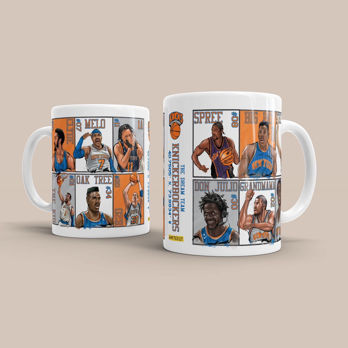 NY Knicks Dream Team Legends 3D doodle - 11oz Mug