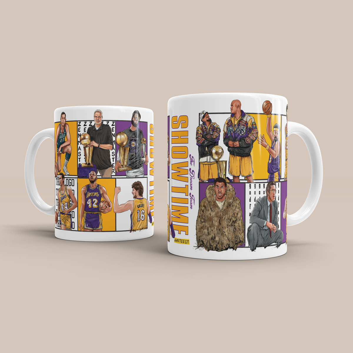 LA Lakers Dream Team Legends 3D Doodle Art - 11oz Ceramic Mug