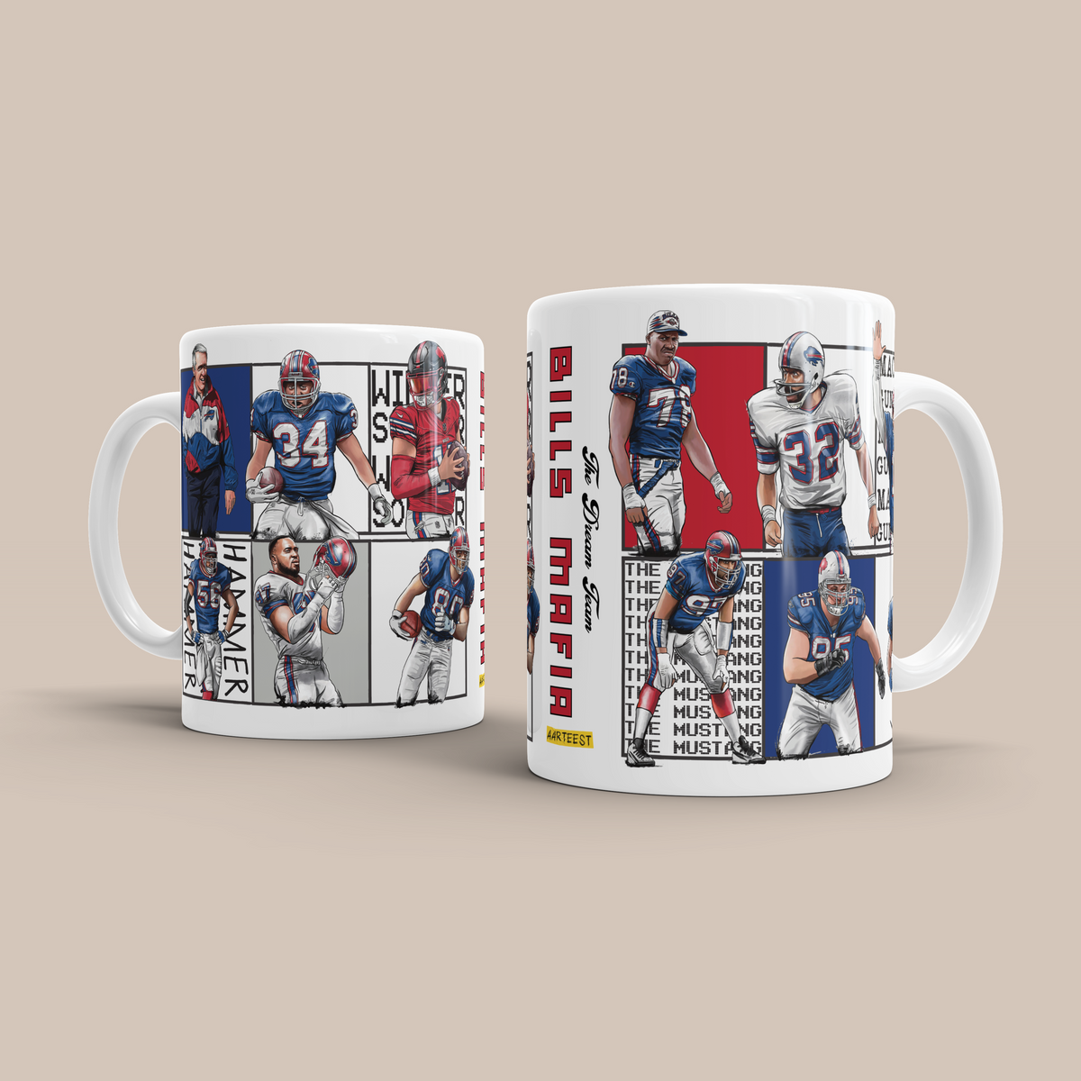 Buffalo Bills Dream Team NFL 3D Doodle Art - 11oz Ceramic Mug